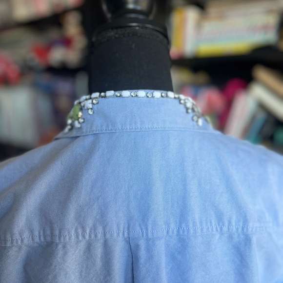 J. Crew Light Blue Embellished Collar Shirt - Picture 7 of 9
